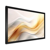 Gold and White Fractal Tsunami V - Abstract Canvas Wall Art