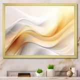 Gold and White Fractal Tsunami V - Abstract Canvas Wall Art