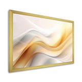 Gold and White Fractal Tsunami V - Abstract Canvas Wall Art