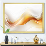 Gold and White Fractal Tsunami VII - Abstract Canvas Wall Art