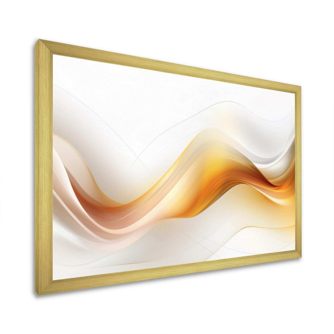 Gold and White Fractal Tsunami VII - Abstract Canvas Wall Art