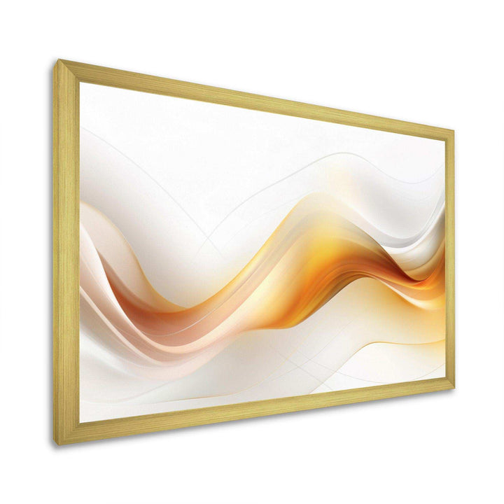 Gold and White Fractal Tsunami VII - Abstract Canvas Wall Art