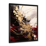 Gold and Red Fluid Fusion I - Abstract Canvas Wall Art