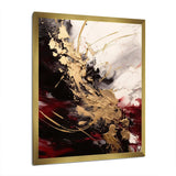 Gold and Red Fluid Fusion I - Abstract Canvas Wall Art