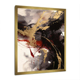 Gold and Red Fluid Fusion II - Abstract Canvas Wall Art