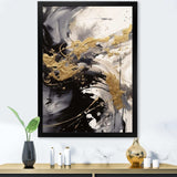 Gold and Grey Fluid Fusion IV - Abstract Canvas Wall Art