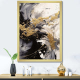 Gold and Grey Fluid Fusion IV - Abstract Canvas Wall Art