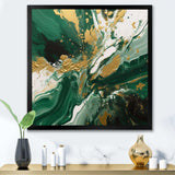 Green and Gold Liquid Magic I - Abstract Canvas Wall Art