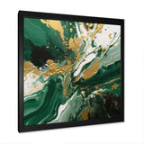 Green and Gold Liquid Magic I - Abstract Canvas Wall Art