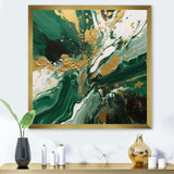 Green and Gold Liquid Magic I - Abstract Canvas Wall Art