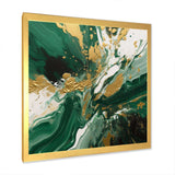 Green and Gold Liquid Magic I - Abstract Canvas Wall Art