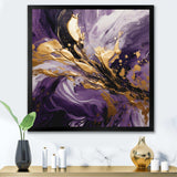 Purple and Gold Liquid Magic II - Abstract Canvas Wall Art