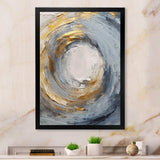 Gold and Blue Vibrant Spirals IV - Abstract Canvas Wall Art