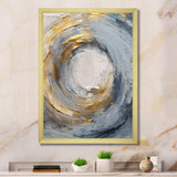 Gold and Blue Vibrant Spirals IV - Abstract Canvas Wall Art