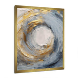 Gold and Blue Vibrant Spirals IV - Abstract Canvas Wall Art