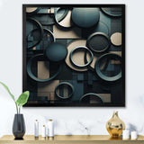 Teal Fragmented Forms - Abstract Canvas Wall Art