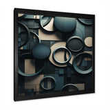 Teal Fragmented Forms - Abstract Canvas Wall Art