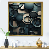 Teal Fragmented Forms - Abstract Canvas Wall Art