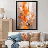 Orange Brown Shattered Realities - Abstract Canvas Wall Art