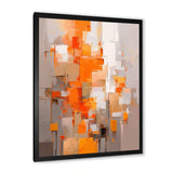 Orange Brown Shattered Realities - Abstract Canvas Wall Art