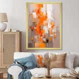 Orange Brown Shattered Realities - Abstract Canvas Wall Art