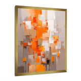 Orange Brown Shattered Realities - Abstract Canvas Wall Art