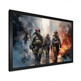 Fireman Heroes In Action II - Americana Canvas Wall Art