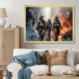 Fireman Heroes In Action II - Americana Canvas Wall Art