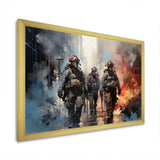 Fireman Heroes In Action II - Americana Canvas Wall Art