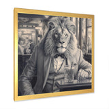 Lion Having A Drink - Animal Home Decor Art