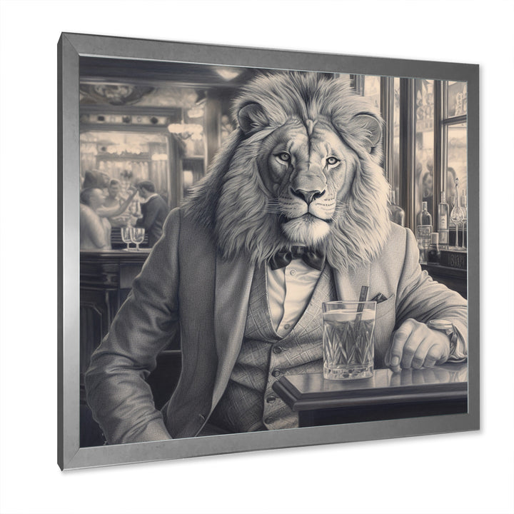 Lion Having A Drink - Animal Home Decor Art