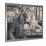 Lion Having A Drink - Animal Home Decor Art