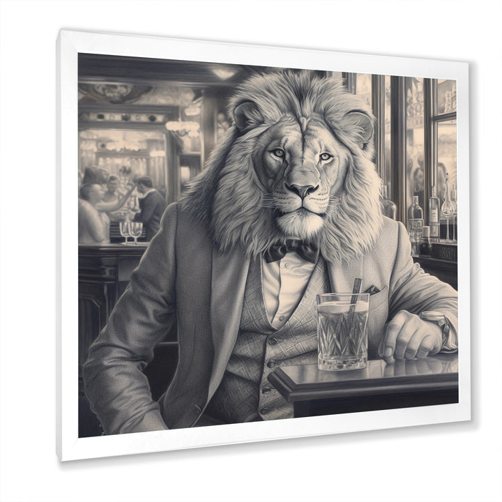 Lion Having A Drink - Animal Home Decor Art