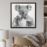 Koala Having A Drink - Animal Living Room Wall Art