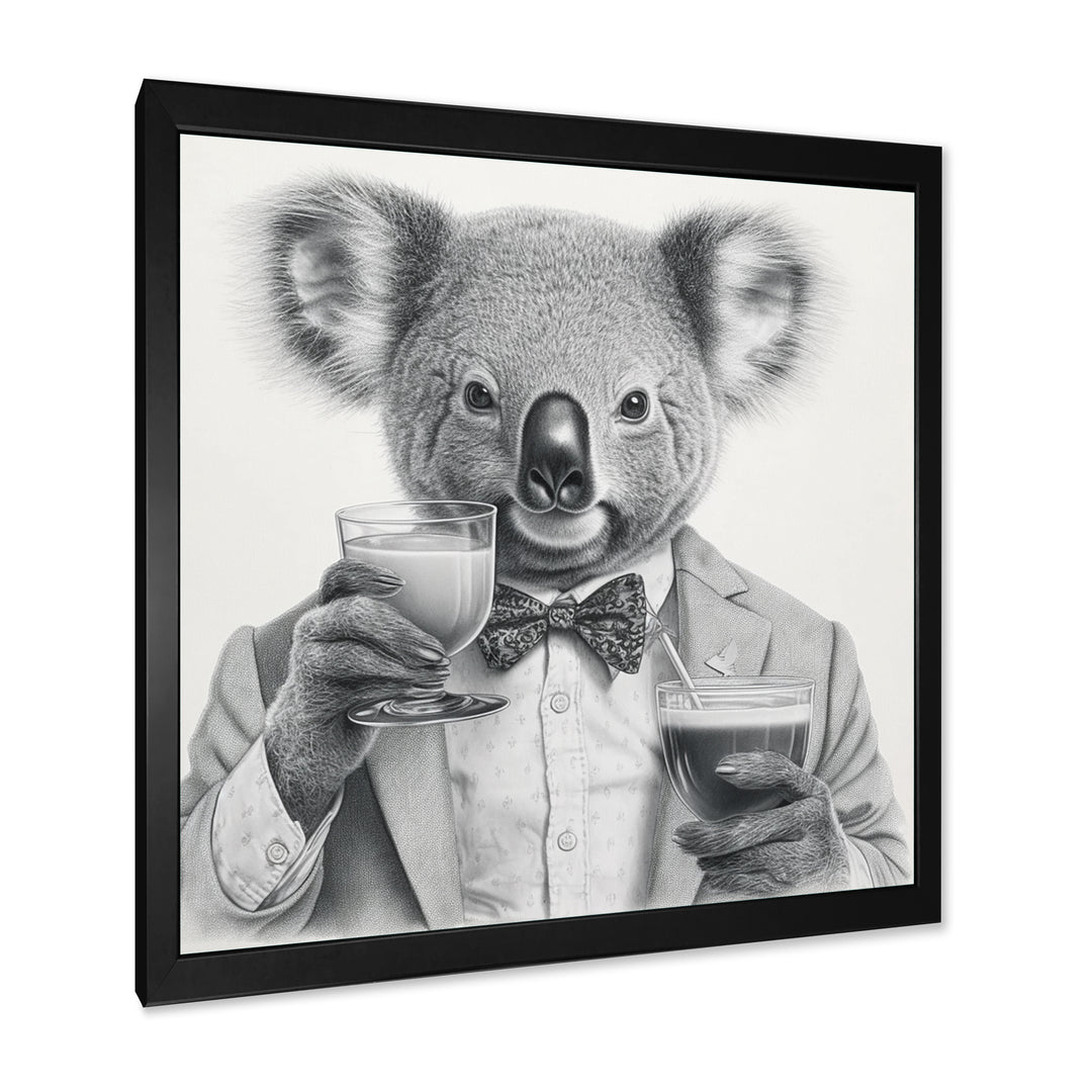 Koala Having A Drink - Animal Living Room Wall Art
