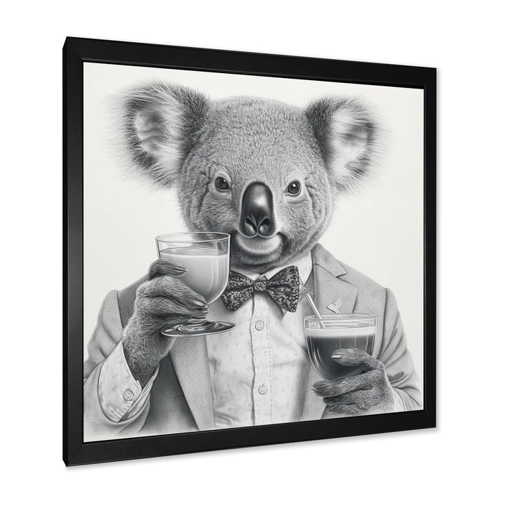 Koala Having A Drink - Animal Living Room Wall Art