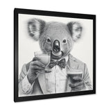 Koala Having A Drink - Animal Living Room Wall Art