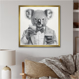 Koala Having A Drink - Animal Living Room Wall Art
