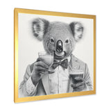 Koala Having A Drink - Animal Living Room Wall Art