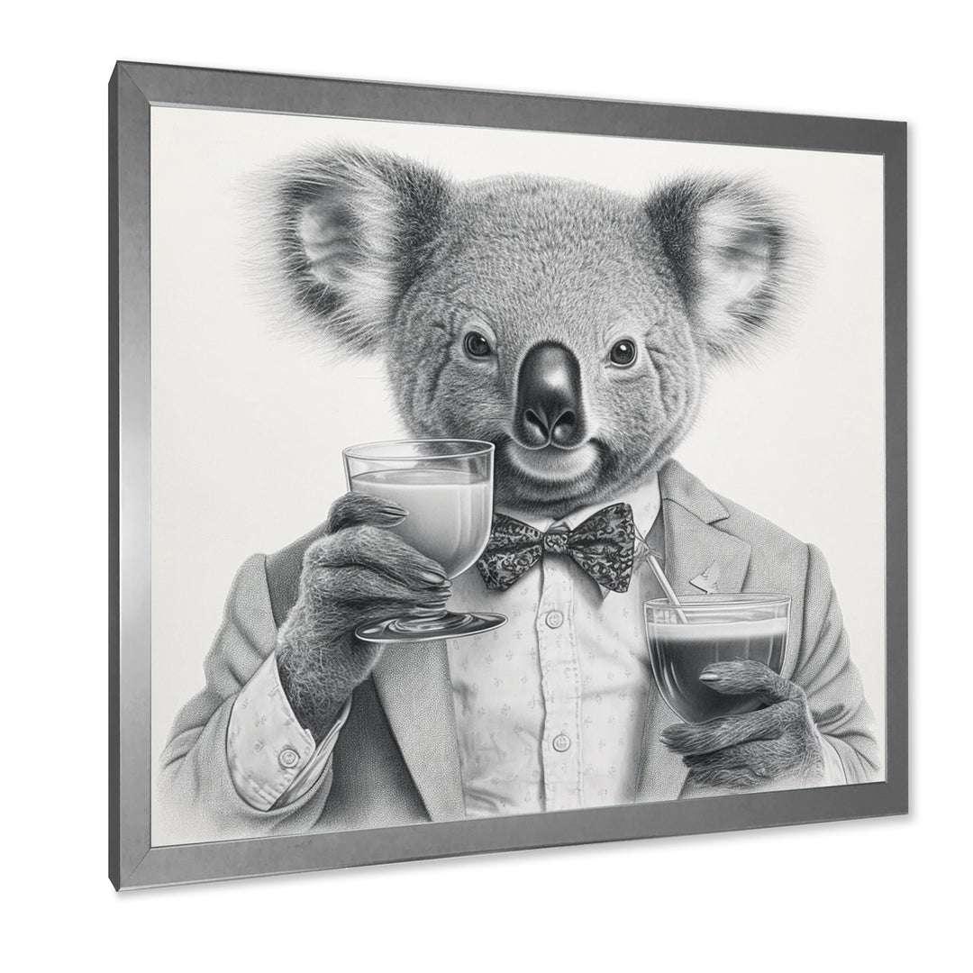 Koala Having A Drink - Animal Living Room Wall Art