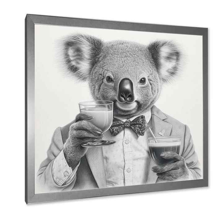 Koala Having A Drink - Animal Living Room Wall Art