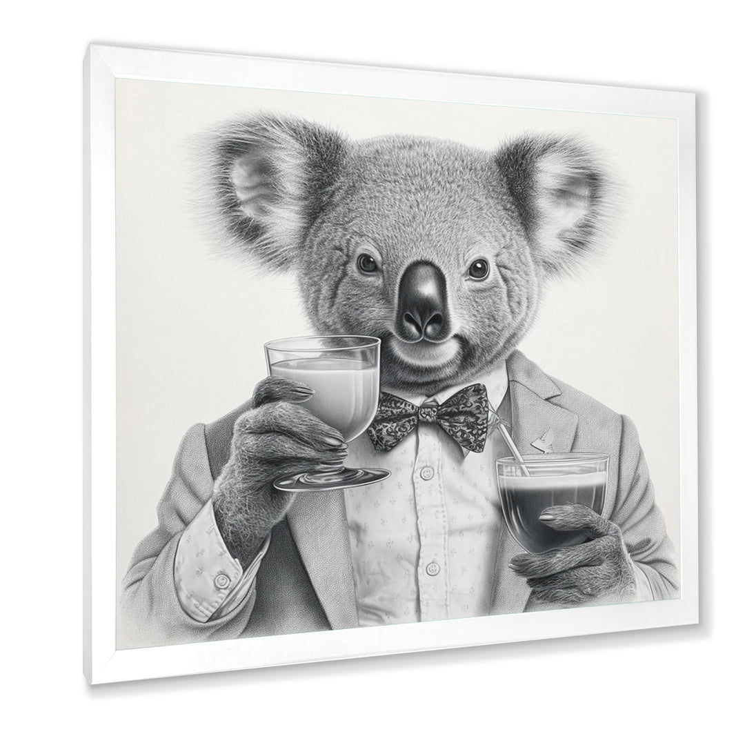 Koala Having A Drink - Animal Living Room Wall Art