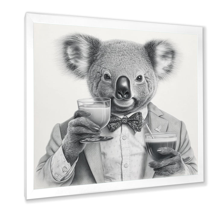 Koala Having A Drink - Animal Living Room Wall Art
