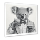 Koala Having A Drink - Animal Living Room Wall Art