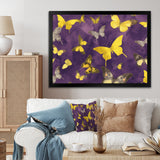 Yellow and Purple Butterfly - Yellow Butterfly Wall Art