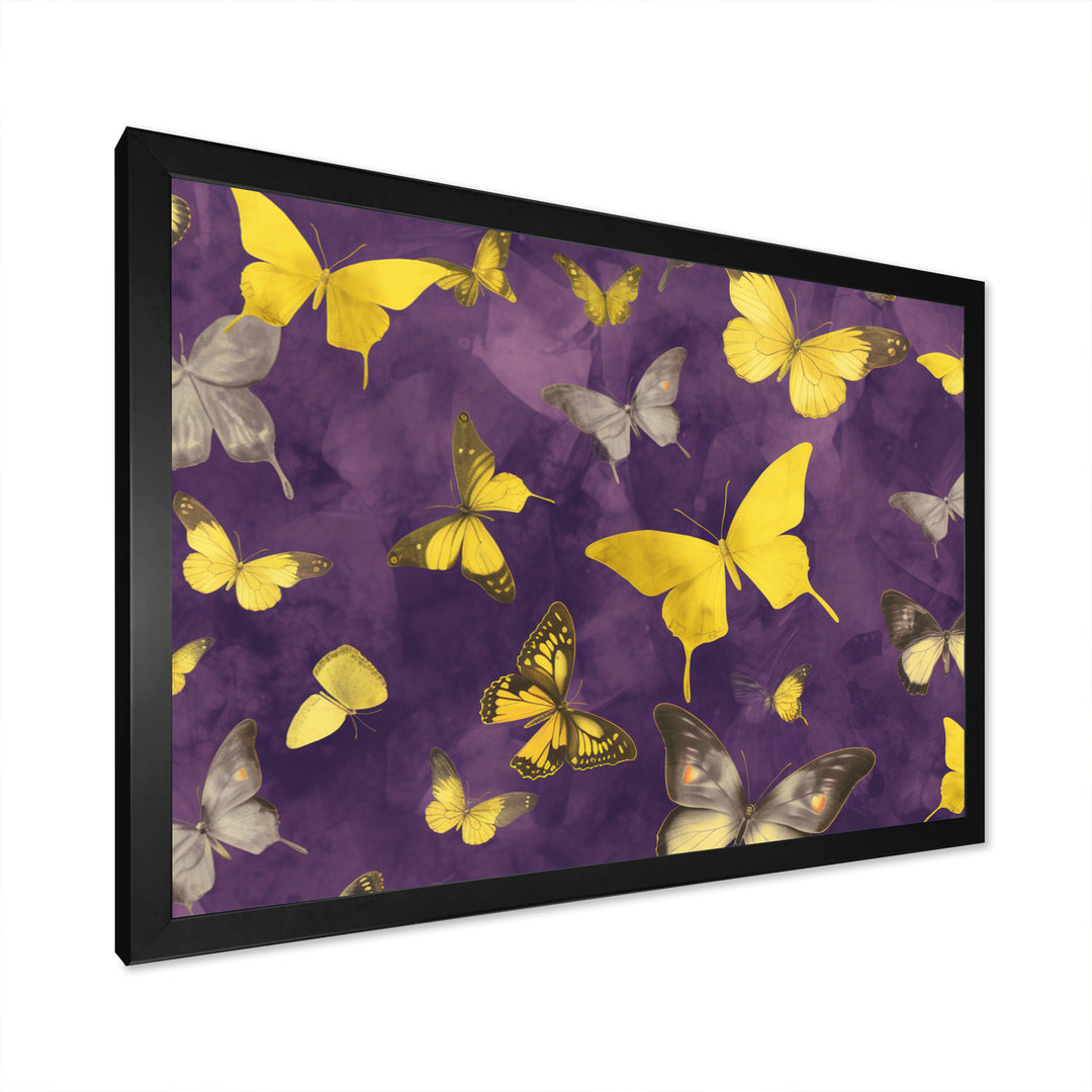 Yellow and Purple Butterfly - Yellow Butterfly Wall Art