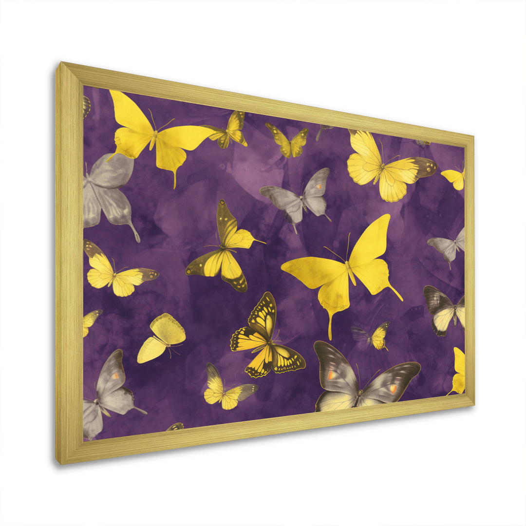 Yellow and Purple Butterfly - Yellow Butterfly Wall Art
