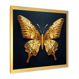 Black and Gold Diamonds Butterly II - Animals Canvas Wall Art