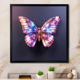 Purple and Pink Butterfly - Butterfly Framed Canvas Art