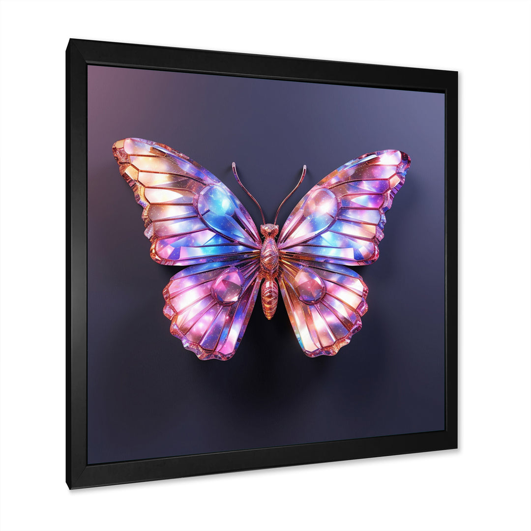 Purple and Pink Butterfly - Butterfly Framed Canvas Art